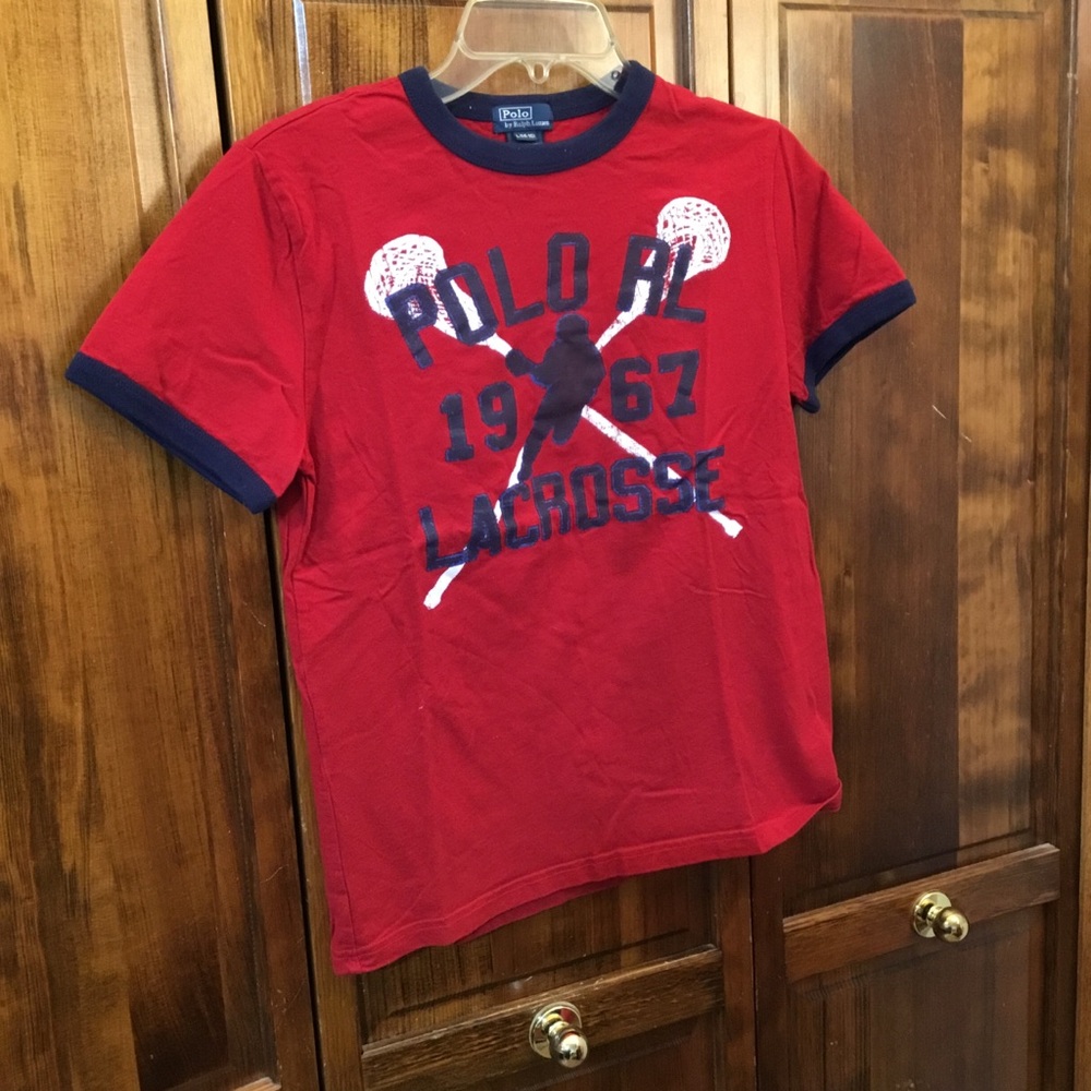 Polo by Ralph Lauren Red Kids Lacrosse polo, size L(14-16), NWOT, cotton